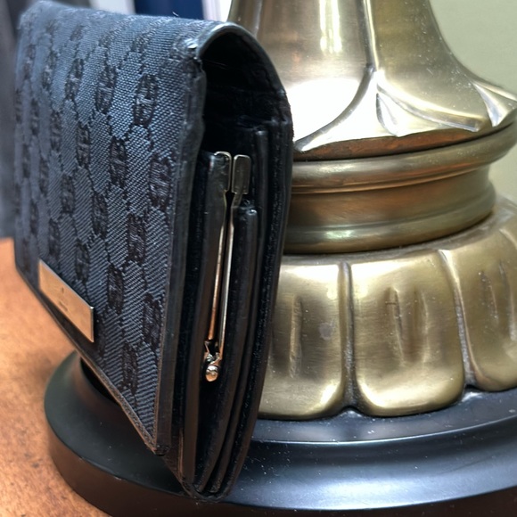 Gucci wallet Black leather and monogram canvas long bifold with COAuthenticity - Picture 6 of 16